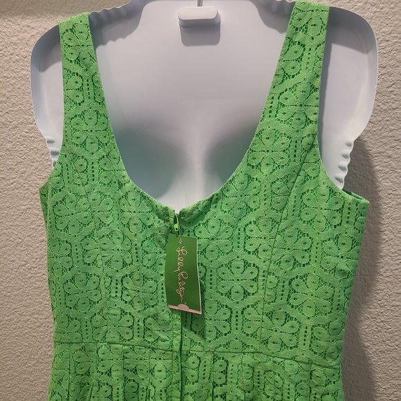 Lilly Pulitzer Posey Dress Style #47606 Green Daisy Lane Lace Size 6 Women's NWT - Picture 7 of 16